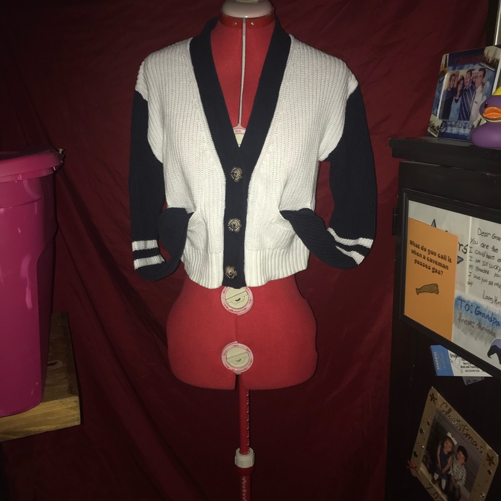 Vintage Tommy Jeans Red White & Blue Cardigan Like New Sz: S/P